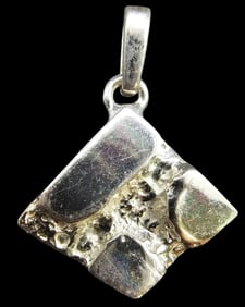 Vintage Mid-Century Modern Brutalist European 800 Silver Pendant