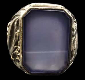 Vintage European 835 Silver & Purple Gemstone Ring