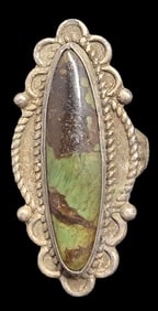 Vintage Mid-Century Native American Sterling Silver & Gemstone Ring