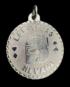 Vintage Gilt Sterling Silver Las Vegas Nevada Pendant