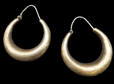 Pair of Vintage Sterling Silver Hoop Earrings