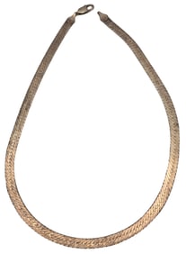 Vintage Sterling Silver Herringbone Necklace