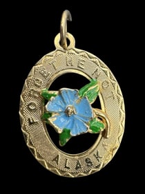 Vintage 12K Gold Filled Forget Me Not Alaska Pendant Charm