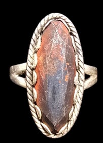 Vintage Mid-Century 1960s Native American BELL TRADING POST Sterling Silver & Gemstone Ring