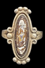 Vintage Mid-Century 1960s Native American BELL TRADING POST Sterling Silver & Gemstone Ring