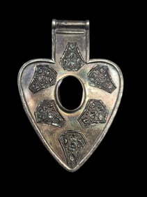 Antique Tribal Turkmen Tekke Silver & Carnelian Pendant