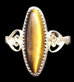 Vintage Mid-Century Sterling Silver & Gemstone Ring