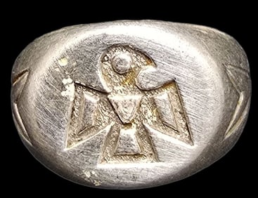 Vintage Mid-Century 1940s Native American BELL TRADING POST Sterling Silver Ring