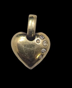 Vintage Gilt Sterling Silver & Rhinestone Clip-On Pendant