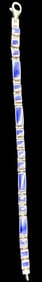 Stylish Vintage Sterling Silver & Lapis Lazuli Designer Bracelet