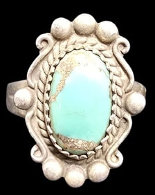 Vintage Mid-Century 1960s Native American BELL TRADING POST Sterling Silver & Gemstone Ring