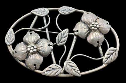 Ornate Vintage CARSI TAXCO MEXICO Sterling Silver Flower Designer Brooch