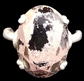 Vintage Mid-Century Sterling Silver & Gemstone Ring