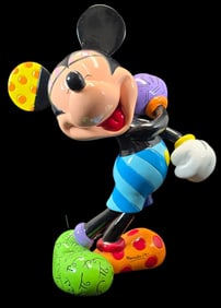 Vintage ROMERO BRITTO Disney Mickey Mouse Pop Art Sculpture - Signed