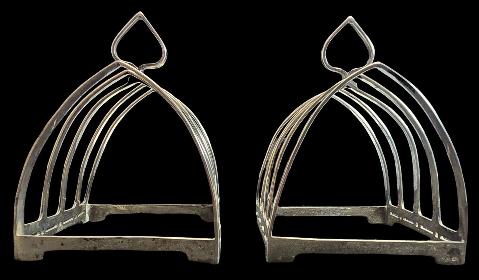 Pair of Antique British Sterling Silver Toast Racks (1 of 4)