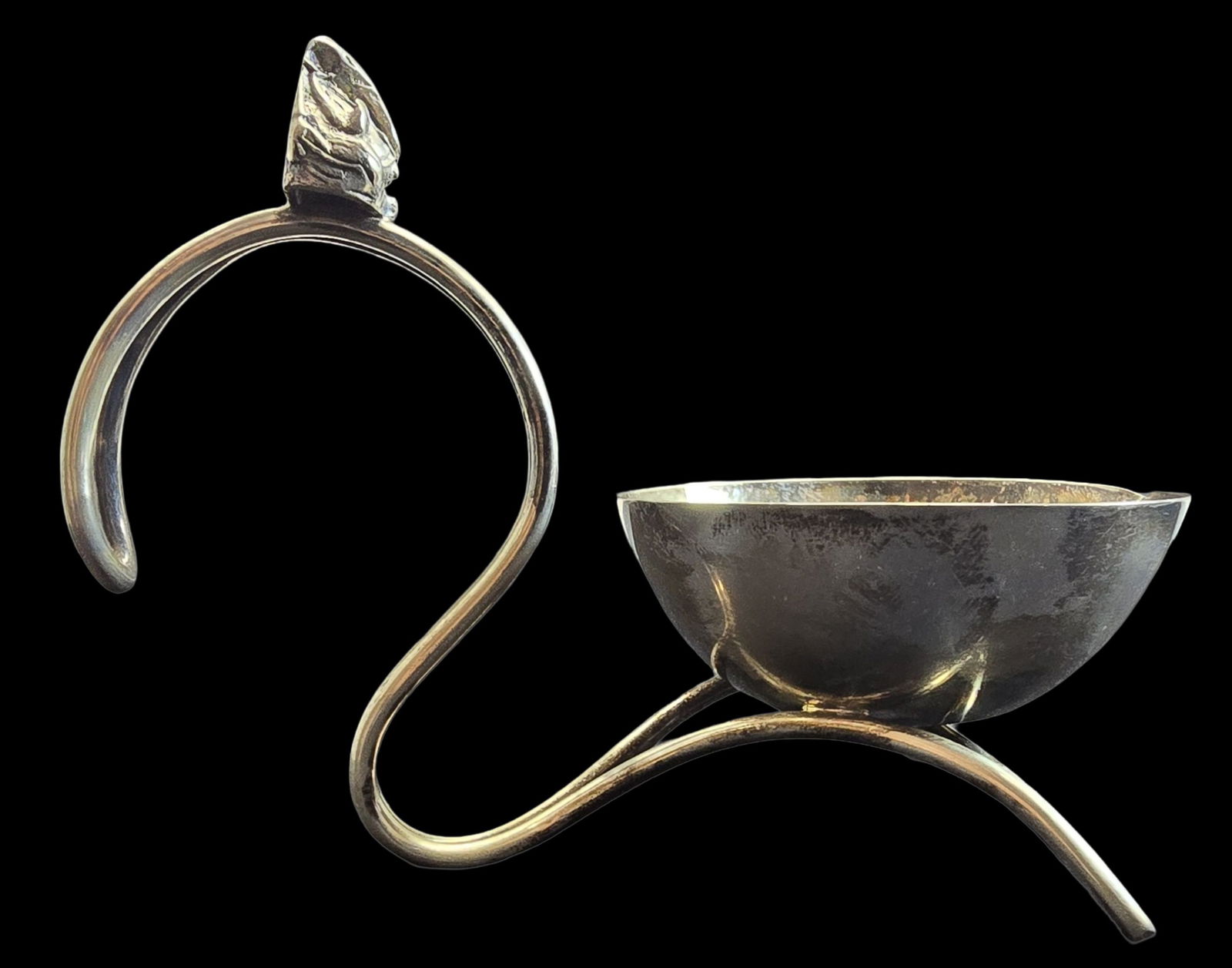 Antique Indian Sterling Silver Ganesh Diya Deepak Oil Lamp (1 of 5)