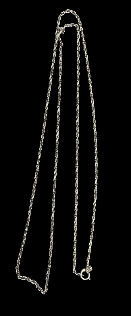 Vintage European 835 Silver Chain Necklace: Very good vintage condition with minor patina according to age. Measures approx. 23" long x 1/8" wide and weighs ca. 4.1 grams. Marked for 835 Silver.