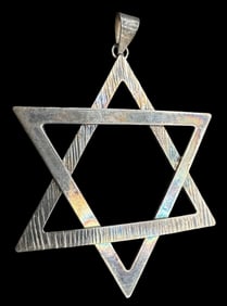 Vintage Israeli Jewish Sterling Silver Star of David Pendant