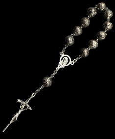 Beautiful Antique European  800 Silver Religious Christian Catholic Rosary