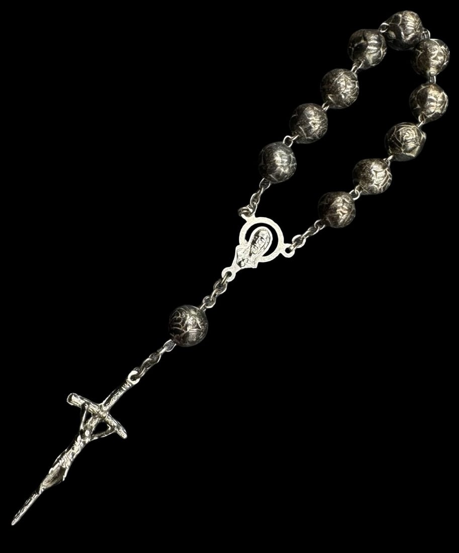 Beautiful Antique European 800 Silver Religious Christian Catholic Rosary (1 of 4)