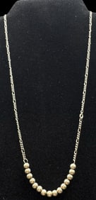 Beautiful Vintage Sterling Silver Necklace & Silver Beads Pendant
