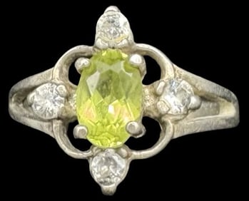 Beautiful Vintage Sterling Silver & Gemstone Ring