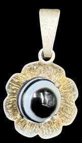 Beautiful Vintage European 835 Silver & Gemstone Pendant