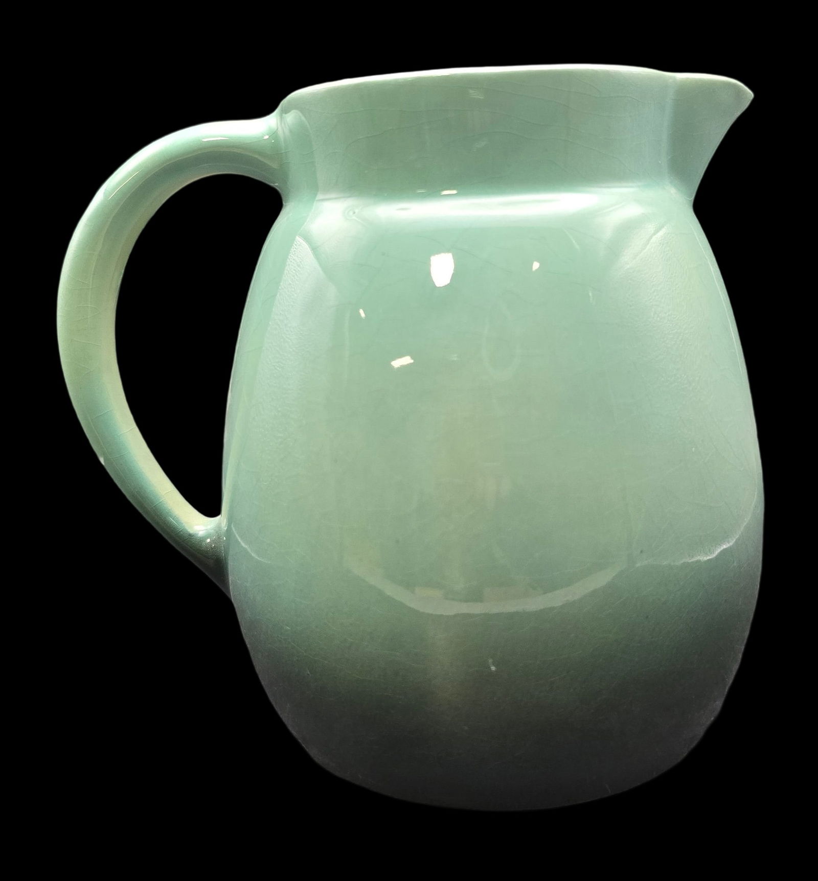 Vintage ROSEVILLE Art Pottery Green Utility Ware Pitcher (1 of 5)