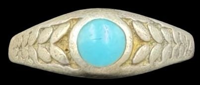Ornate Vintage Sterling Silver & Turquoise Ring