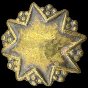 Antique European Gold-Tone Metal Star Brooch