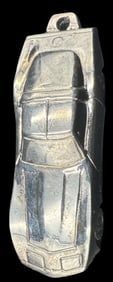 Rare & Heavy Vintage European Sterling Silver Corvette Sports Car Pendant