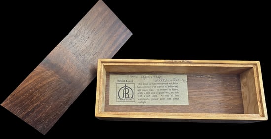 Vintage Handmade ROBERT LEUNG Wood Trinket Box