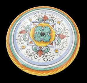 Vintage Italian AUGUSTA DERUTA Hand Painted Ceramic Trinket or Jewelry Box