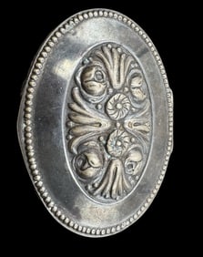 Ornate Antique German ALPACCA Silver Pill Box
