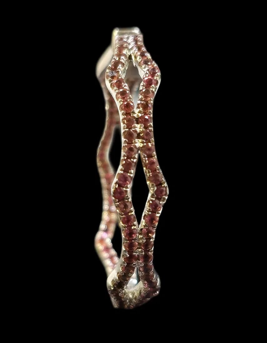 Stylish Sterling Silver & Gemstone Hoop Earrings (1 of 4)