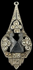 Antique European 800 Silver, Marcasite & Black Onyx Pendant