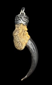 Antique European 835 Silver Hunting Pendant Charm - Bird Claw