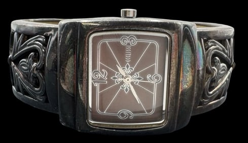 Stylish Vintage ECCLISSI Sterling Silver Cuff Bracelet Watch