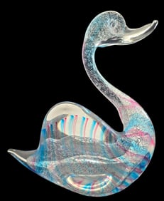 Beautiful Vintage Mouthblown Multi-Color Art Glass Duck Figurine