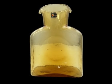 Vintage BLENKO Double Spout Amber Glass Water Bottle / Pitcher