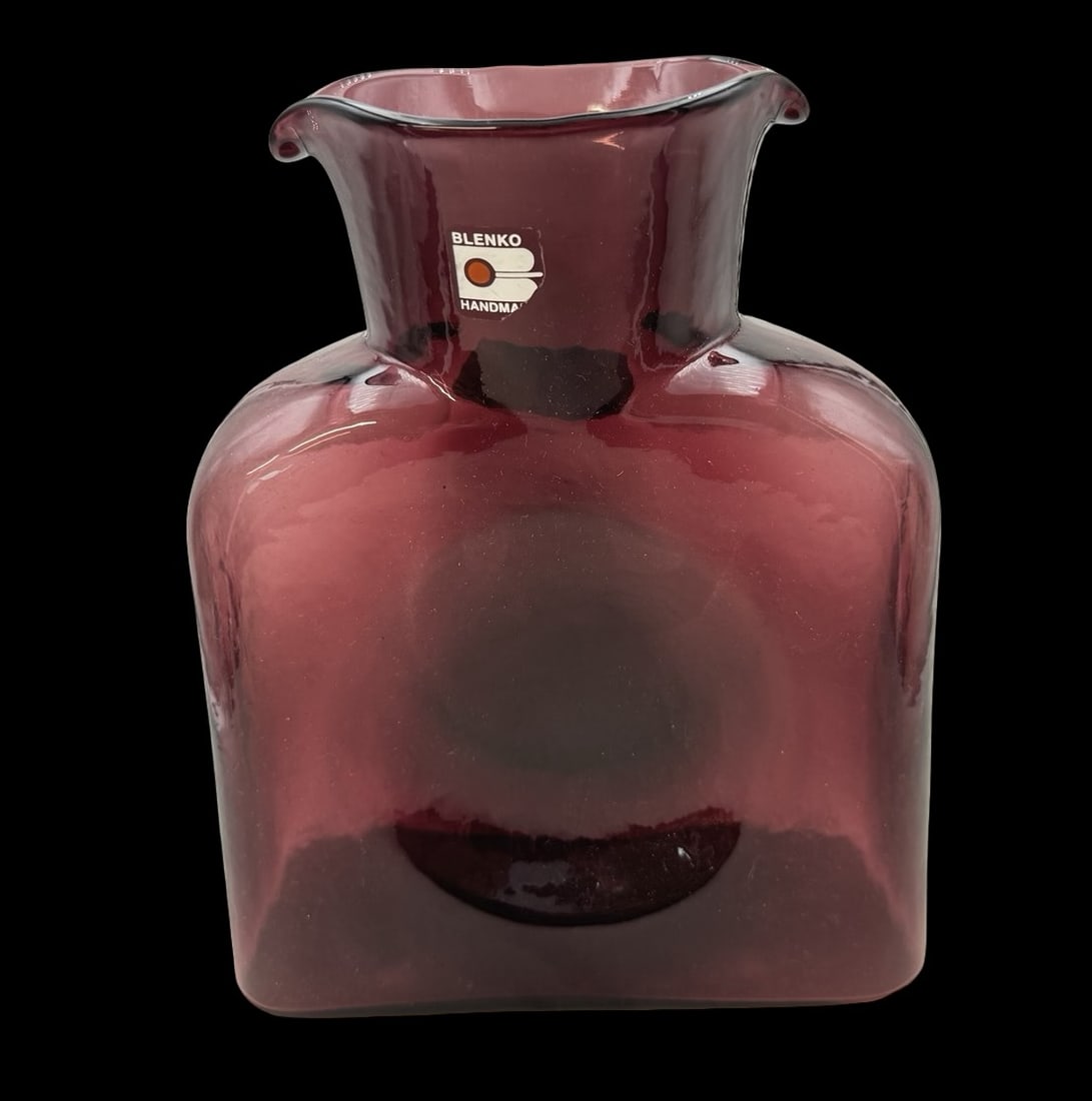 Vintage BLENKO Double Spout Amethyst Glass Water Bottle / Pitcher (1 of 4)