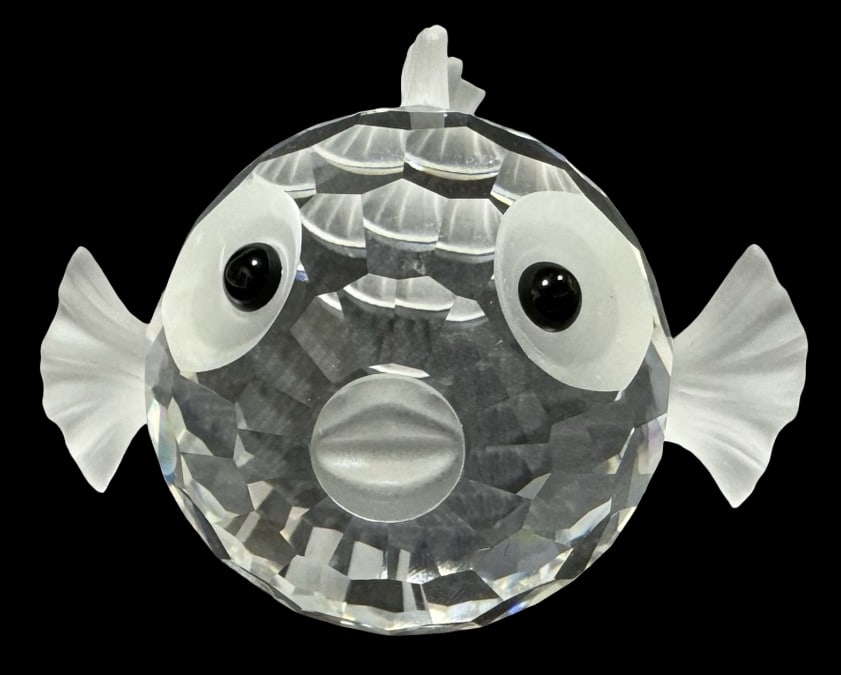 Vintage SWAROVSKI Crystal Figurine - Large Pufferfish (1 of 6)