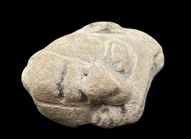 Antique Pre-Columbian Terracotta Face Figurine