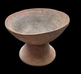 Antique Pre-Columbian Narino Culture Pedestal Pottery Bowl