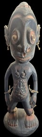 Amazing Antique Papua New Guinea Hand Carved Wood Tribal Ancestor Statue