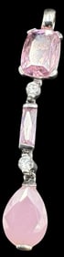 Stylish Vintage Sterling Silver & Gemstone Designer Pendant