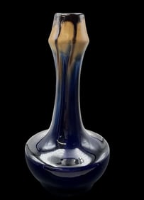 Vintage Art Deco THULIN Belgium Blue Drip Glaze Art Pottery Vase