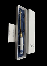 Vintage MEISSEN Germany Porcelain Handle Letter Opener in Original Box