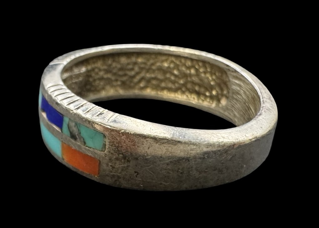 Vintage Native American Sterling Silver Multistone Ring - 4
