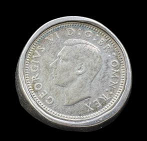 Vintage Sterling Silver & 1940 George IV Coin Ring